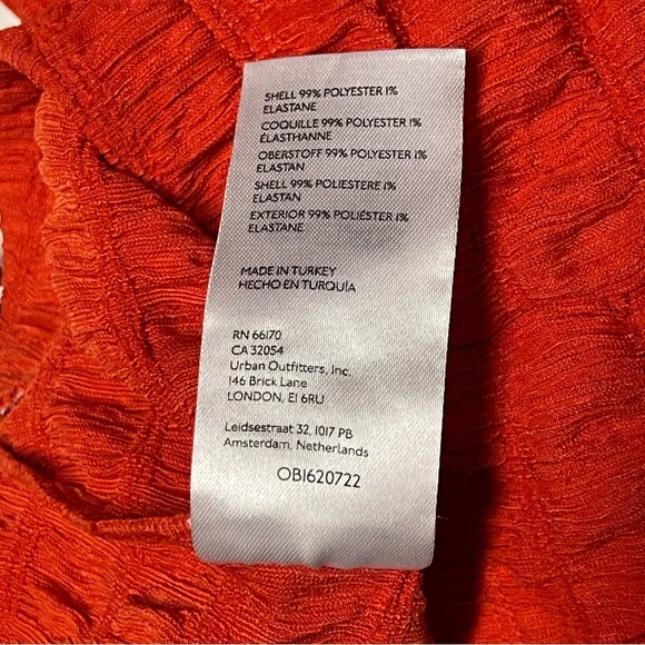 Urban Outfitters Festival Bubble Textured Flare Pants Red Size Small Stretch - Picture 8 of 8